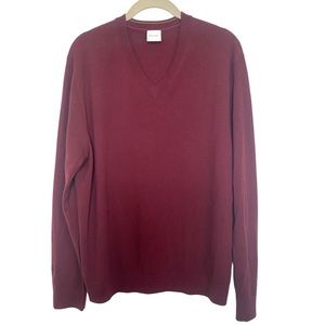 Paul Smith V Neck Merino Wool Sweater Sz XL Merlot